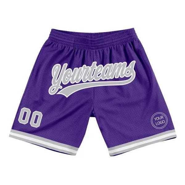 Men's Shorts Custom Purple White-Pink Authentic Throwback Basketball Shorts 3D All Over Printed Mens Shorts Quick Drying Beach Shorts z250219