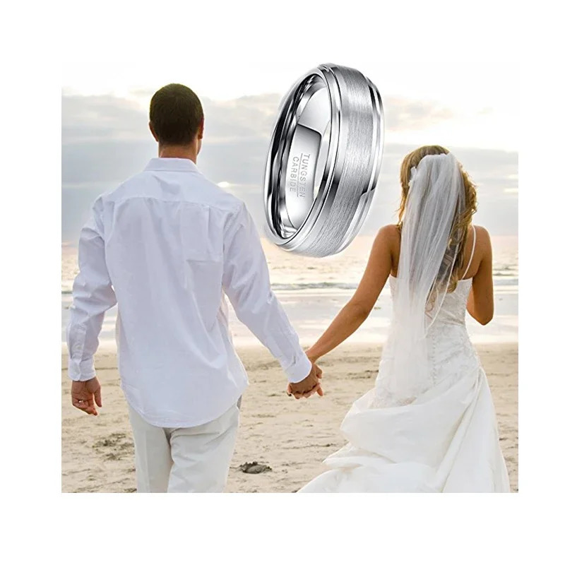 NUNCAD Fashion Simple Mens 7mm Tungsten Carbide Ring Matte Finish Wedding Engagement Band Size 6 to 14 T022R 250218