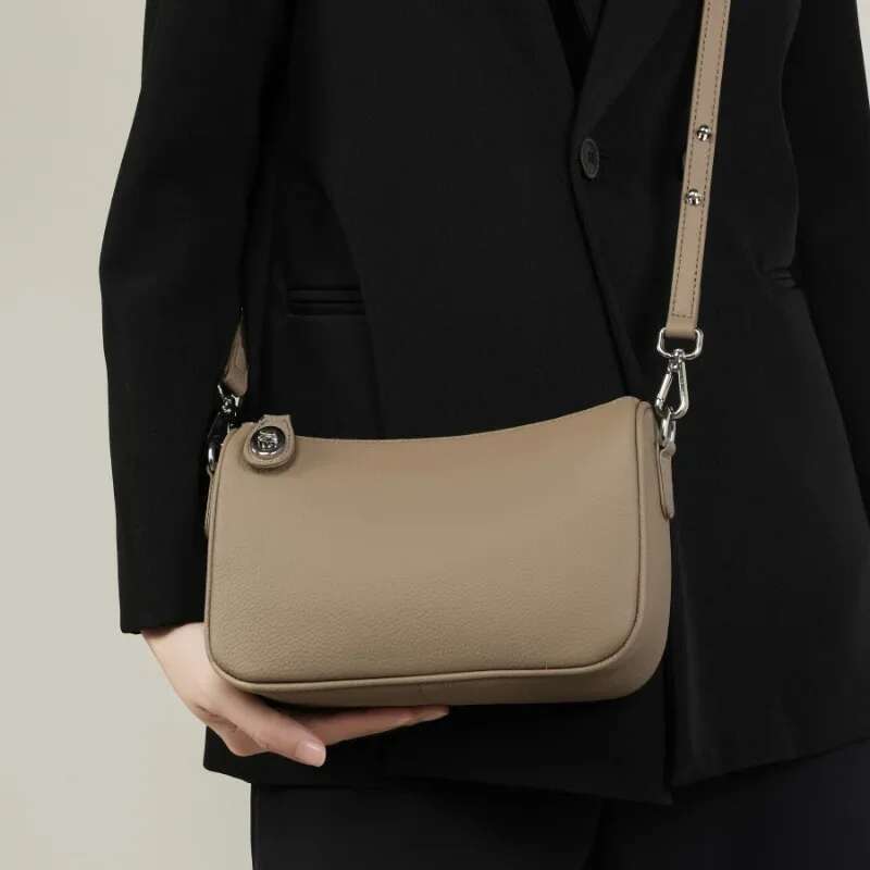 NEW 2025 Spring Flap Crossbody Small Genuine Cow Leather Women Shoulder Bag Daily-Use Cowskin Phone Purse