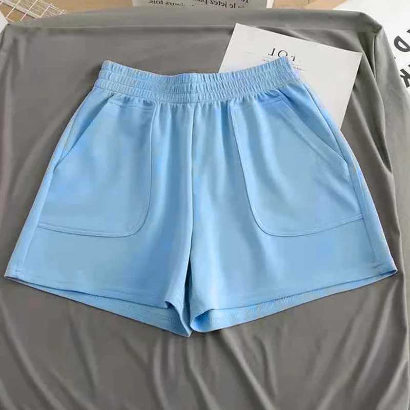 Womens Shorts Summer High Waisted Sports Loose Bottoms Fashion Casual Solid Color Elastic Sports Short Pants Girls Homewear W250219