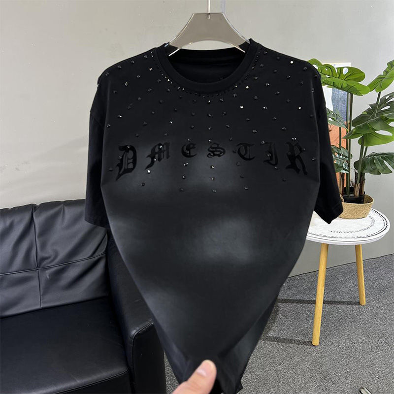 2025 Summer New Personalized Hot Diamond Casual Men's Short Sleeve Lightweight Luxury Fashion Designer Short Sleeve T-shirt Men's Top