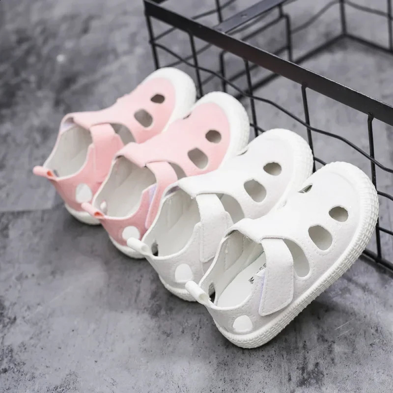 Kids Half Sandals Boys Sports Casual Shoes Cut-outs Hollow Fashion 2024 Spring Summer Toddlers Children Girls Sandals 21-30 250218