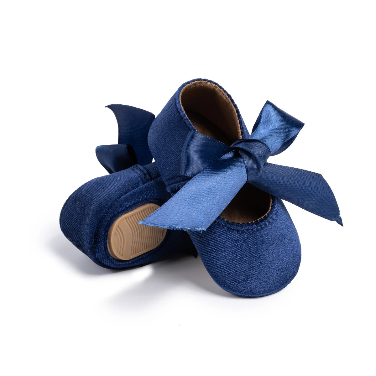 KIDSUN born Baby Girls Shoes Bowknot Lace Flat Wedding Princess Dress Shoes Non-Slip Soft Rubber Sole First Walker Crib Shoes 250219