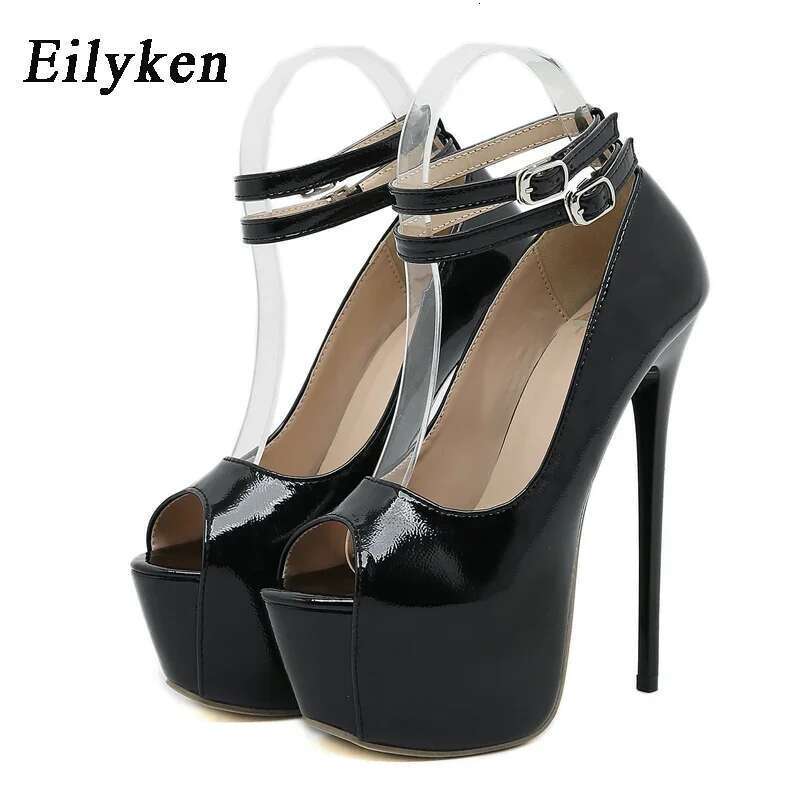 Sexy Open Toe Platform Extreme Women Pumps Stiletto Heels Double Breasted Buckle Pole Dancing Sandals Shoes