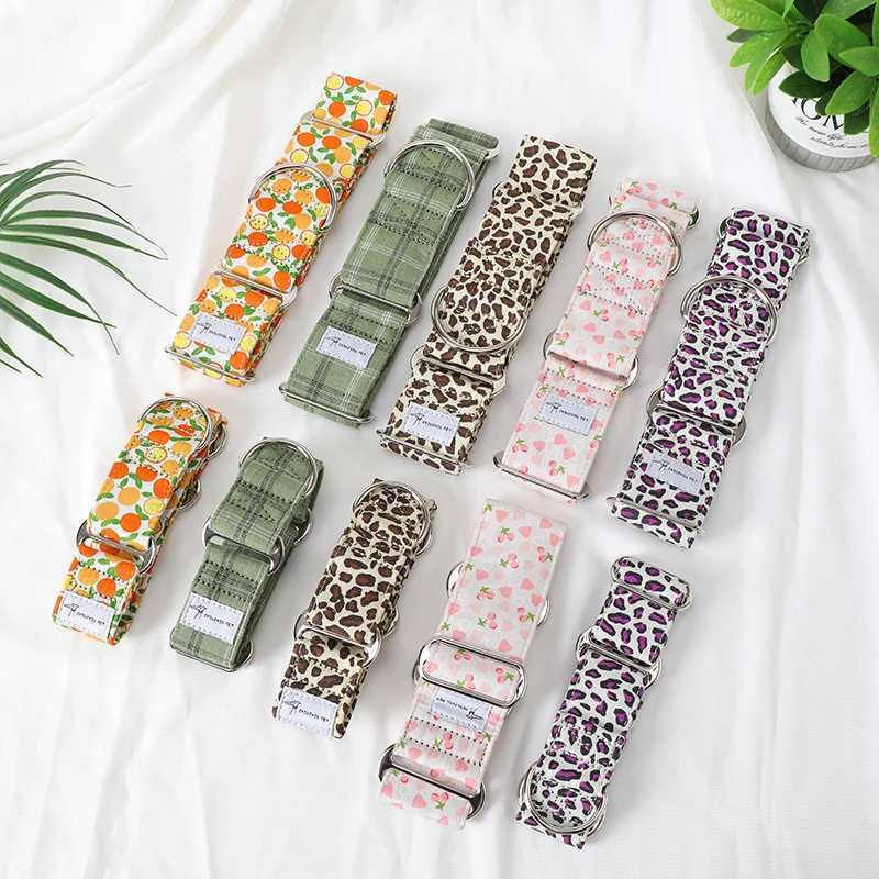 Itan Greyhound Whippet Martingale Width Adjustable Dog Collar Pattern Cotton Collar W250219
