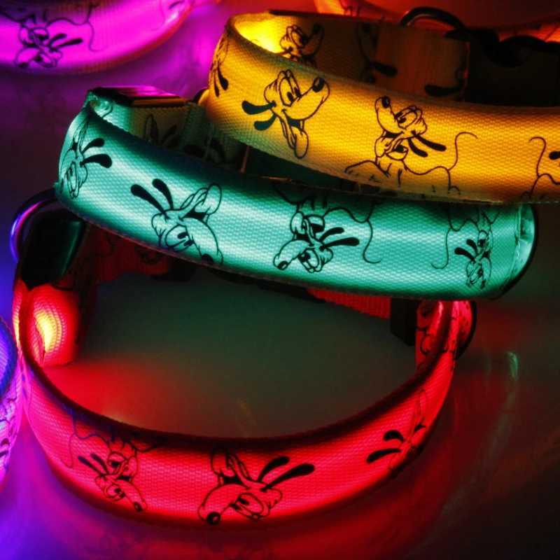 LED Dog Collar Light Night Safety Nylon Pet Dog Collar Glowing Luminous Collar Dog Light Bright Dog Collar Electronic Pets Items W250219