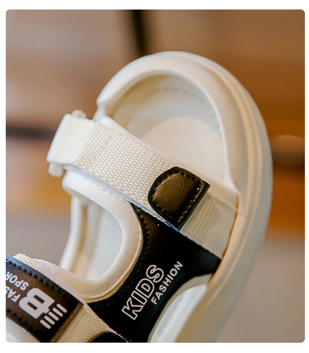 Summer Sandals For Boys PU Leather Fashion Beach Shoes For Teenager Kids Anti-slippery Trend Fashion Girls Sandals Shoes 250219