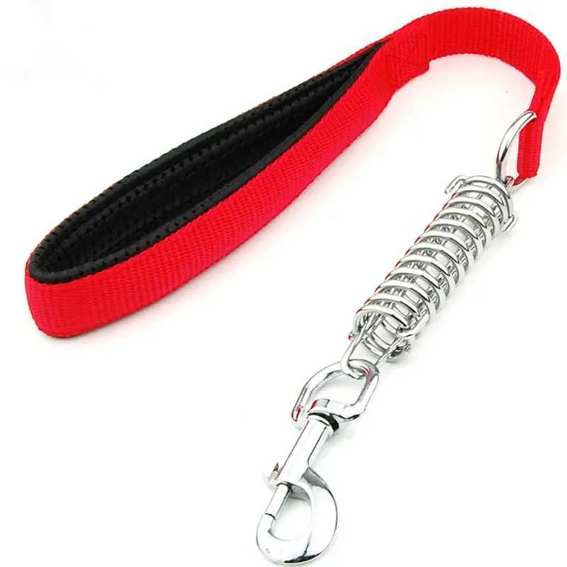 Dog Leash Spring Short Dogs Leash PU Leather Leashes for Large Dogs Walking Nylon Rope Durable Dog Leashes Chew Proof Pet ChainXJ250218