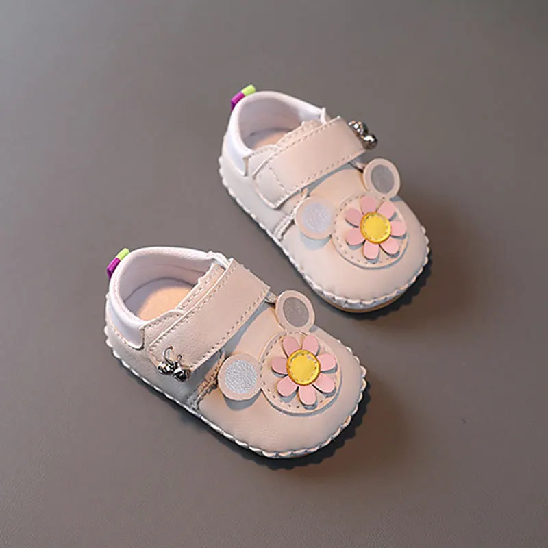 Baby Shoes Spring Soft Leather Anti Slip Casual Flats Baby Girls Dress Princess Shoes First Walkers Cute Flower Kids Shoes 250219