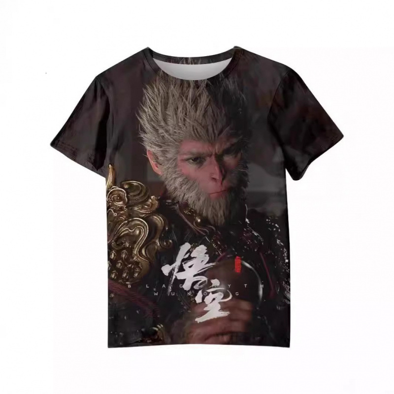 2025 Summer New Trendy Black Myth Wukong Men's Short Sleeve 3D Designer T-shirt Heat Sublimation Men's Casual Fashion Personalized Printed T