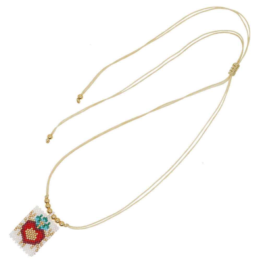 Hot selg copper bead pendant woven rope necklace, fashionable and versatile Bohemian style jewelry necklace