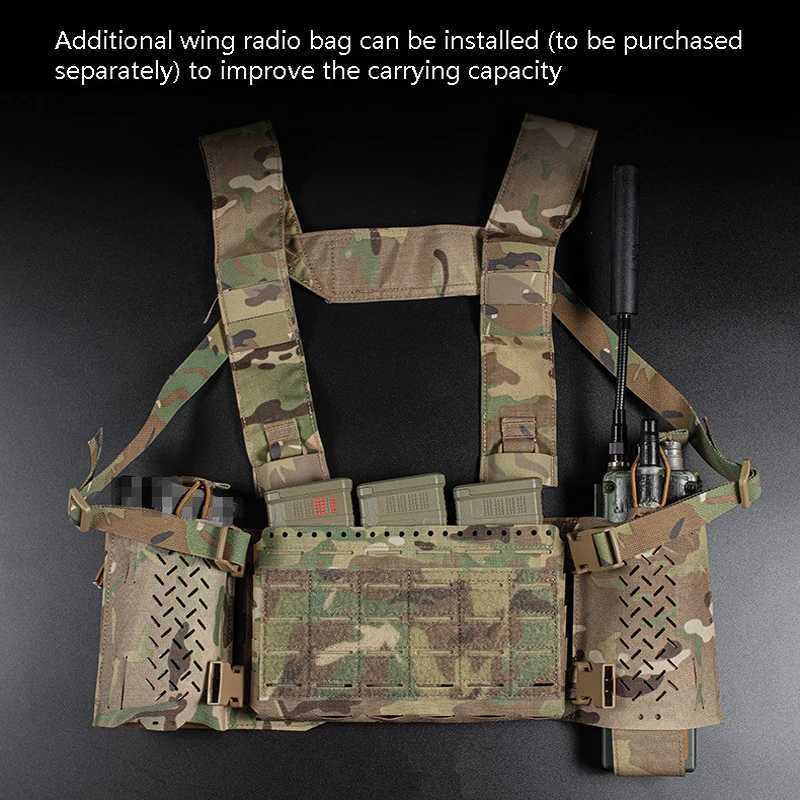Tactical Chest Rig MK5 Micro Fight Chassis MkV Laser Cut MOLLE Triple 5.56 Magazine Placard Pouch for Plate Carrier Hunting VestXJ250219