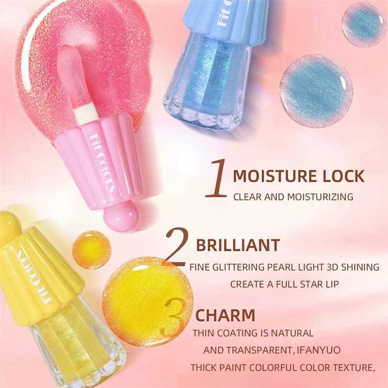 Sparkling lip gloss blue purple moisturizing transparent lip oil mirror jelly lips watercolor lipsW250219