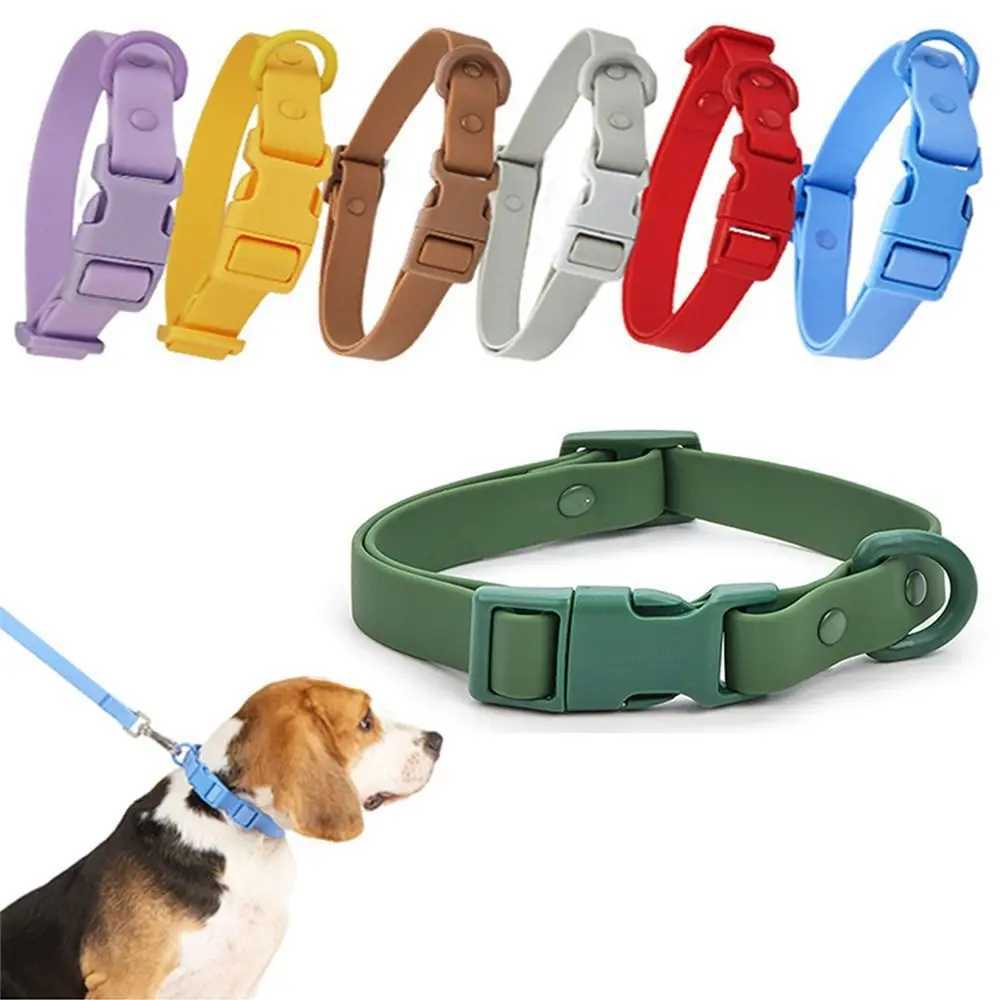 Elastic Webbing Pet Collar Pet Identification Adjustable Waterproof Dog Collar No Pull Quick Release Buckle Safety Buckle Chain W250219