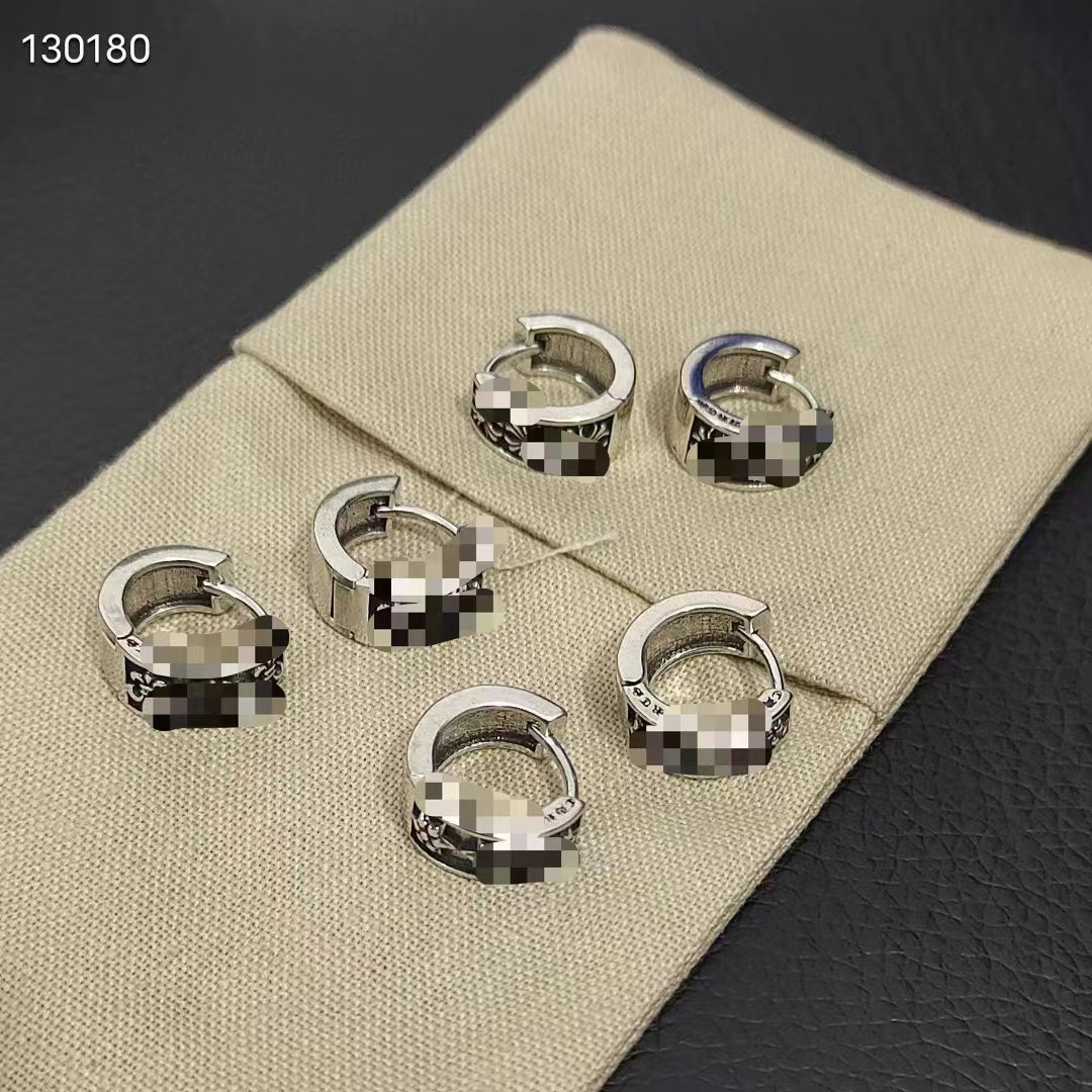 designer crossers ear stud earrings 925 thai silver hoop for woman pendientes vintage cross rs star eardrop original earring j chrome hearts crome chromehearts 8J2L