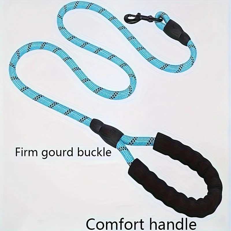 Reflective Dog Leash With Comfortable Padded Handle - Double Heavy Duty Traction Rope For Strong Dogs - Enhance Safety And ContrXJ250218