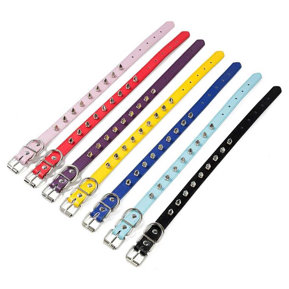 Dog Collars for Small Dogs Spike Rivet Pu Leather Studded Spiked Puppy Collar for Small Breed Pet Boy Dogs Male Cat ChihuahuaXJ250218