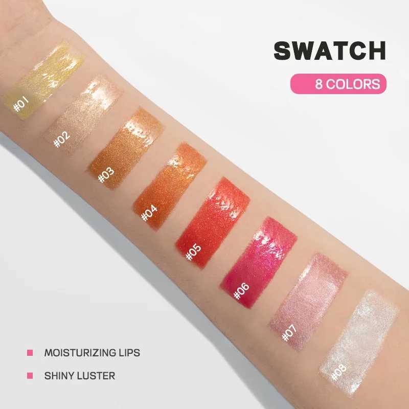 lescent Glitter Plumping Lip Gloss Mirror Jelly Moisturizing Liquid Lipstick Clear Mermaid Pink Sexy Lip Tint Lips CosmeticsW250219