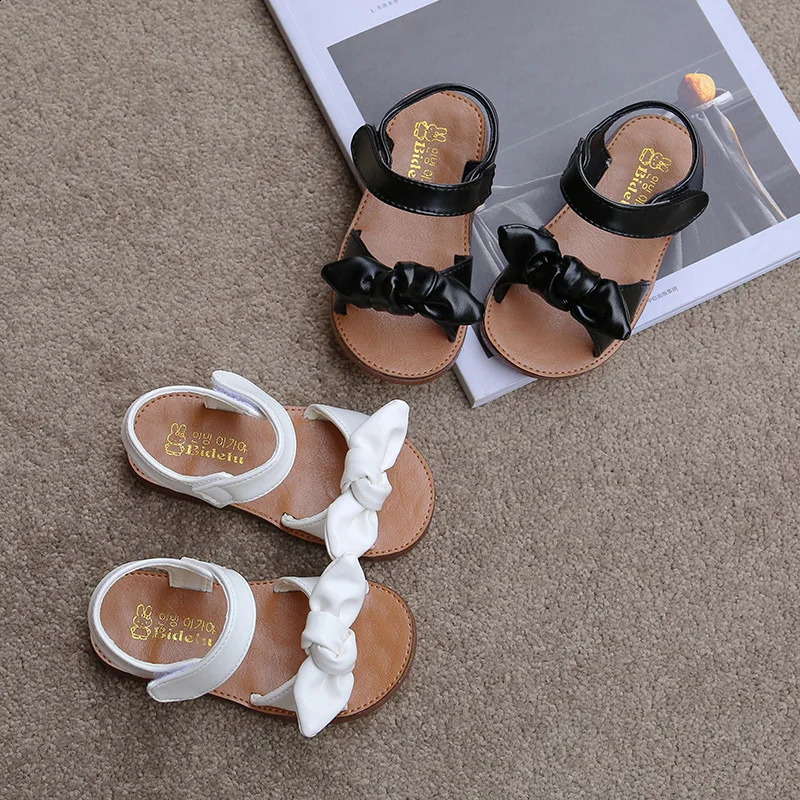 Girls Sandals Fashion Princess Classic Baby Girl Kids Summer Sandals Children Sweet Summer Shoes Soft 21-30 Bow-knot 250219