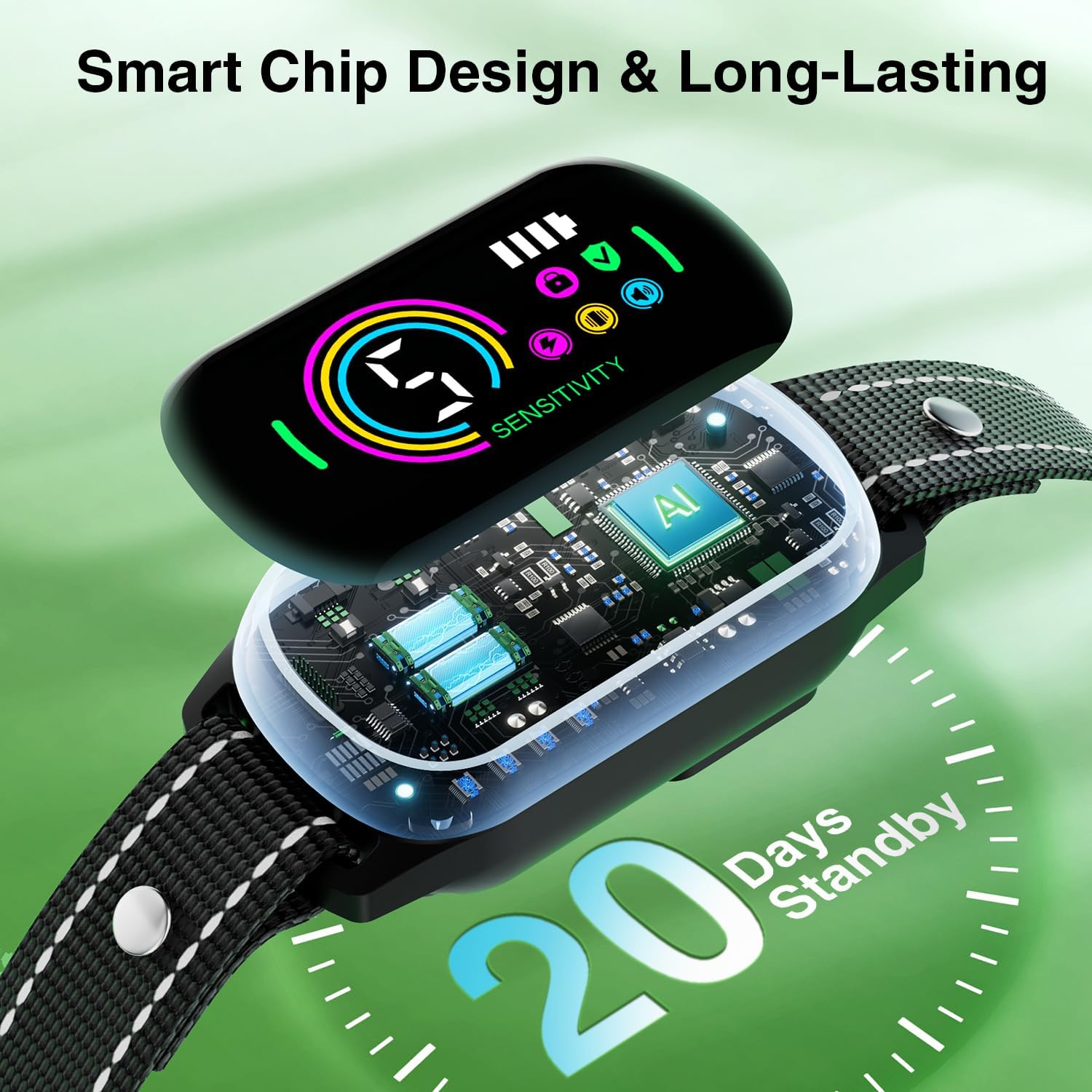 2pcs Black Color Rechargeable Smart Bark Control Collar - Adjustable Sensitivity and Multiple Modes for All Size Dogs