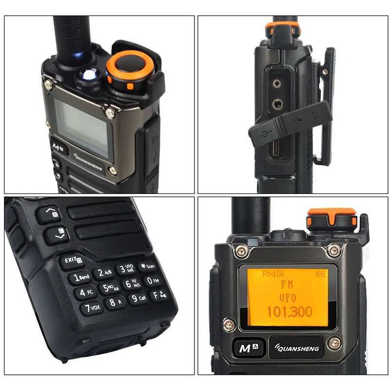 Quansheng UV-K6 Walkie Talkie 5W UV-K58 UV-K5(8) Two Way Radio 50-600MHz Full Band Receiving Type C Charge Air Band DTMF NOAAXJ250219