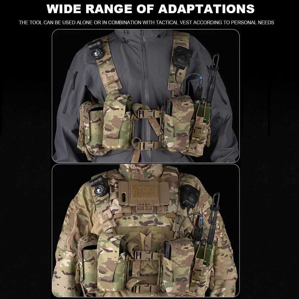 Tactical Chest Rig Vest Laser Cut Molle System Magazine Pouch Hunting Split Front Chest Rig Airsoft Shooting EquipmentXJ250219