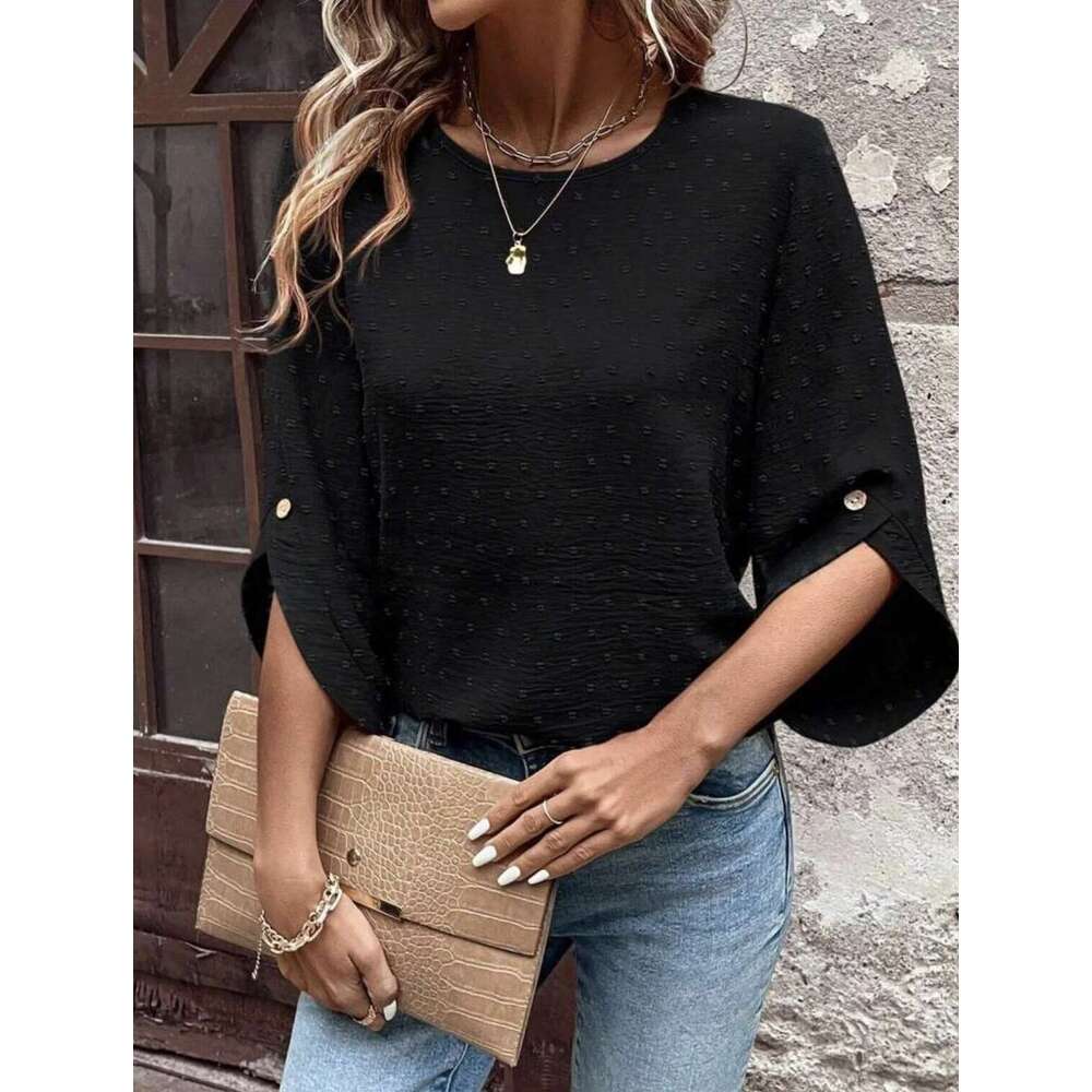 Seven Striped Cotton Ball Women's Spring And Autumn Blouses New Korean Style Seven Sleeve Small Shirt