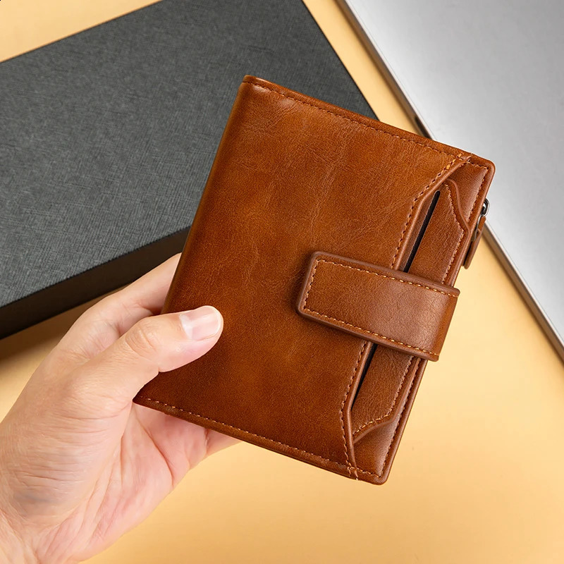 Mens Wallet Leather Short Vintage Multicard PU Pop Gift Box 250218