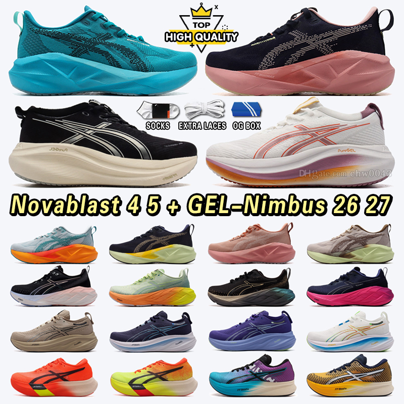 Outdoor Novablast 5 4 Designer Running Shoes Nimbuss 27 26 Womens Mens Trainers Metaspeed Sky Classic Black White Green Paris Rose Nova Blast Athletic Light Sports