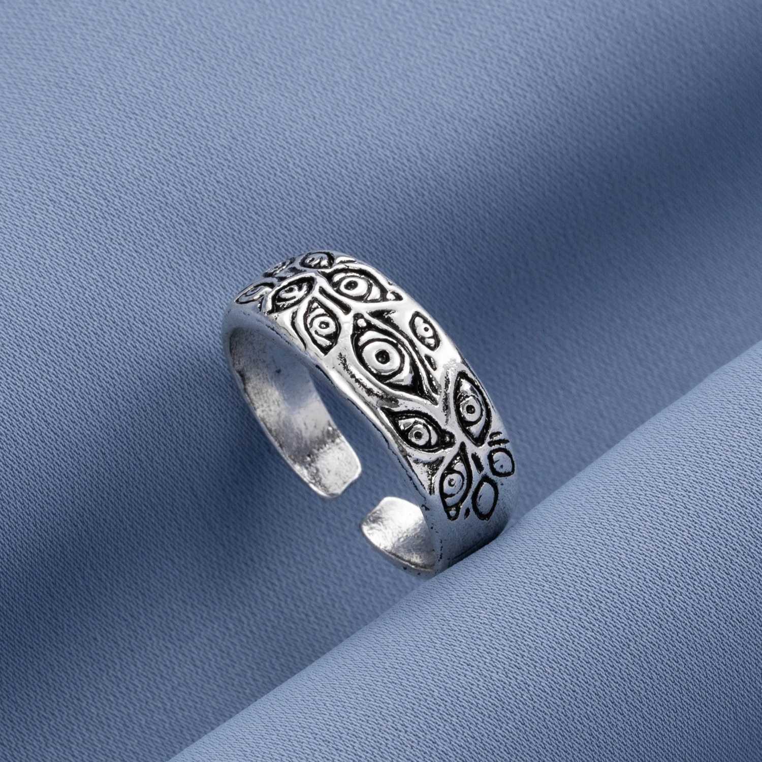 FNIO Vintage Punk Carved Eyes Mens Ring Finger Jewelry Hip Hop Rock Culture Ring Unisex Women Male Party Metal Rings AccessoriesXJ250219