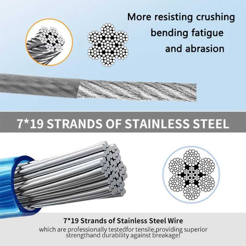 Dog Tie Out Cable10/20/30/50 Feet Dog Leash Yard Walking Leash Wire Dog Leash with Premium Clip for Dogs Under 250 lbsXJ250218