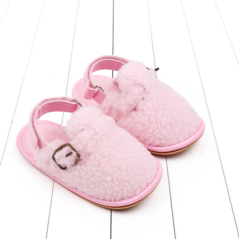 Cute Cartoon Animal Baby Slippers Cozy Fleece Anti-Slip Soft Sole Indoor Shoes for Infant Toddler First Walkers 250219