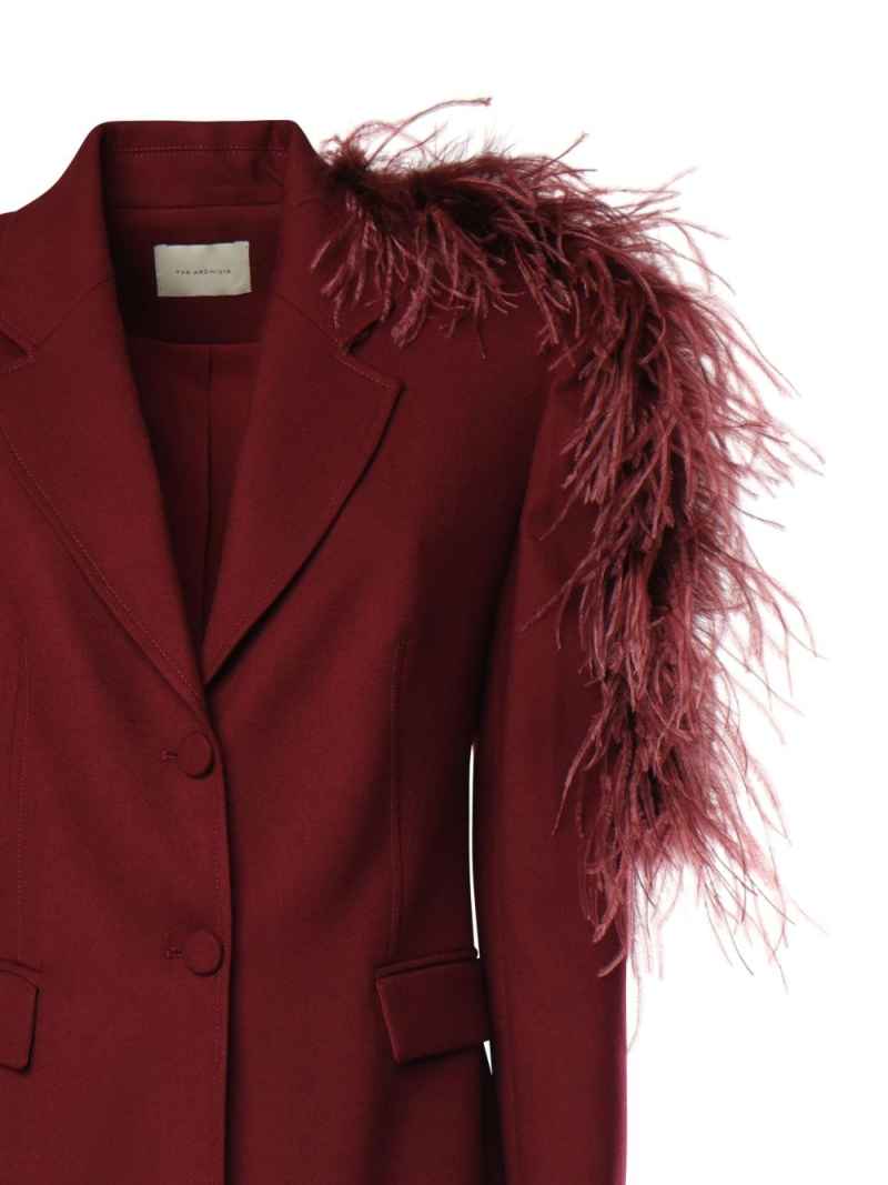 Classic Women Suits Feather Single Breasted Ladies Business Blazer Notched Lapel 2 Piece Set Jacket Pants Fashion Work Wear Customized