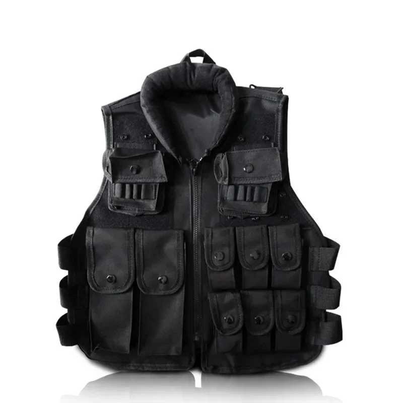 POLICE Law Enforcement Vest Tactical Vest SWAT Combat Waistcoat Hunting CS Protective Equipment Black Uniform for Kids /AldultXJ250219