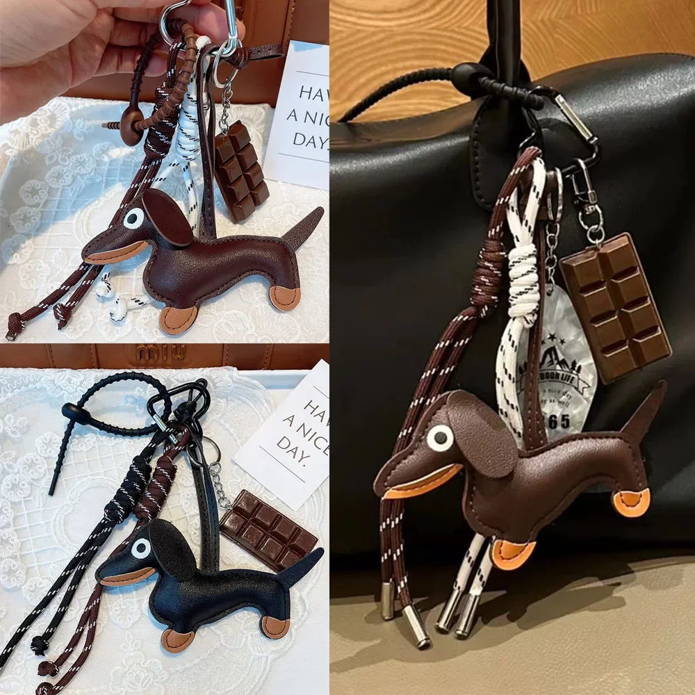 Braided Rope Bag Pendant For Women Bags High-Grade Keychain Pendant Ruths Same Style Dachshund Pendant Suitable Bag Accessories 250214