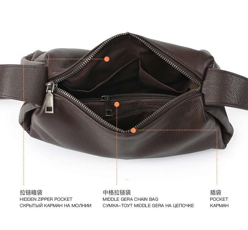 New Simple Shoulder Handbag Women's Genuine Leather Crossbody Real Cowhide Ladies Versatile Casual Small Pillow Bag