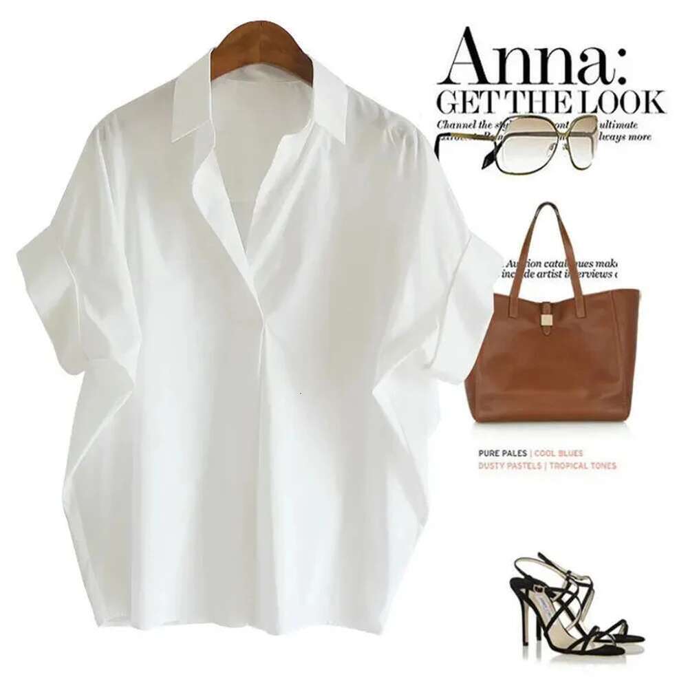 Summer Oversized Shirts Women Shirt Fashion Loose Tops Short Sleeved Blouse Casual Solid Buttons Down Blusas