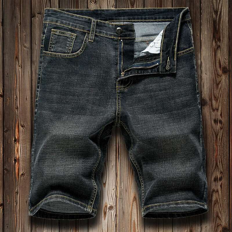 2025 Summer New Men's Slim Fit Denim Shorts For Business Casual Fashionable Loose Elastic Fully Matched Jeans Men's Outdoor Sports Five Poin