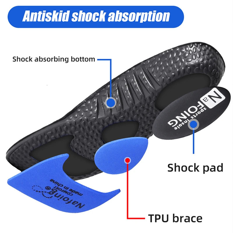 EVA Insoles for Shoes Sole Shock Ortic Insole Absorption Deodorant Breathable Cushion Running Feet Arch Suppor 250219