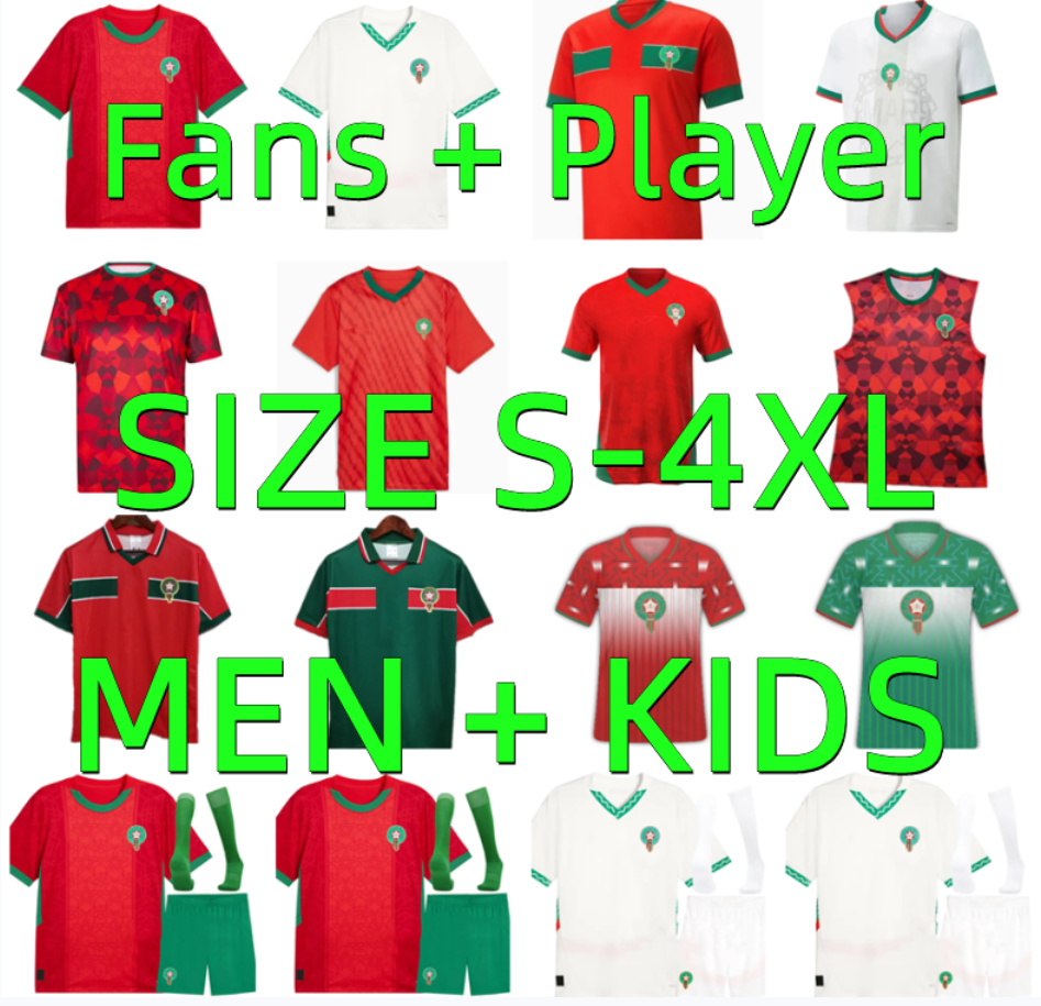 XXXL 4XL 25 26 morocco Soccer Jerseys 1994 95 98 Retro 2025 2026 KHANNOUSS Africa EL KAABI BEN SEGHIR RAHIMI Player Version 22 23 Men Kids Kits football shirts Uniforms