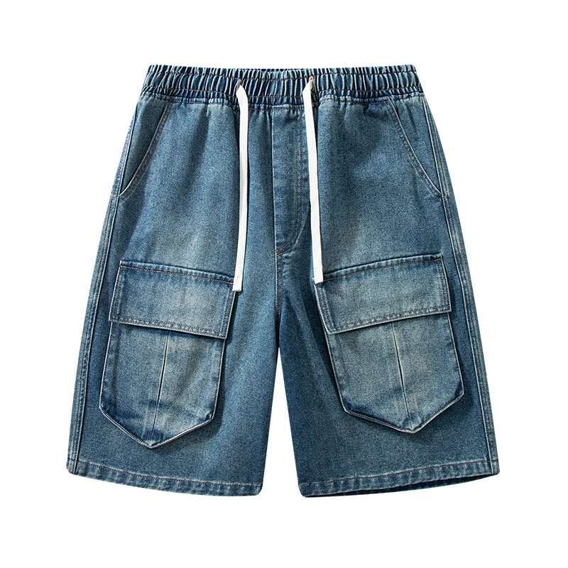 Men's New Multi Pocket Designer Denim Shorts Casual And Fashionable Denim Shorts Outdoor Sports Elastic Washed Straight Leg Work Pants Denim Shor