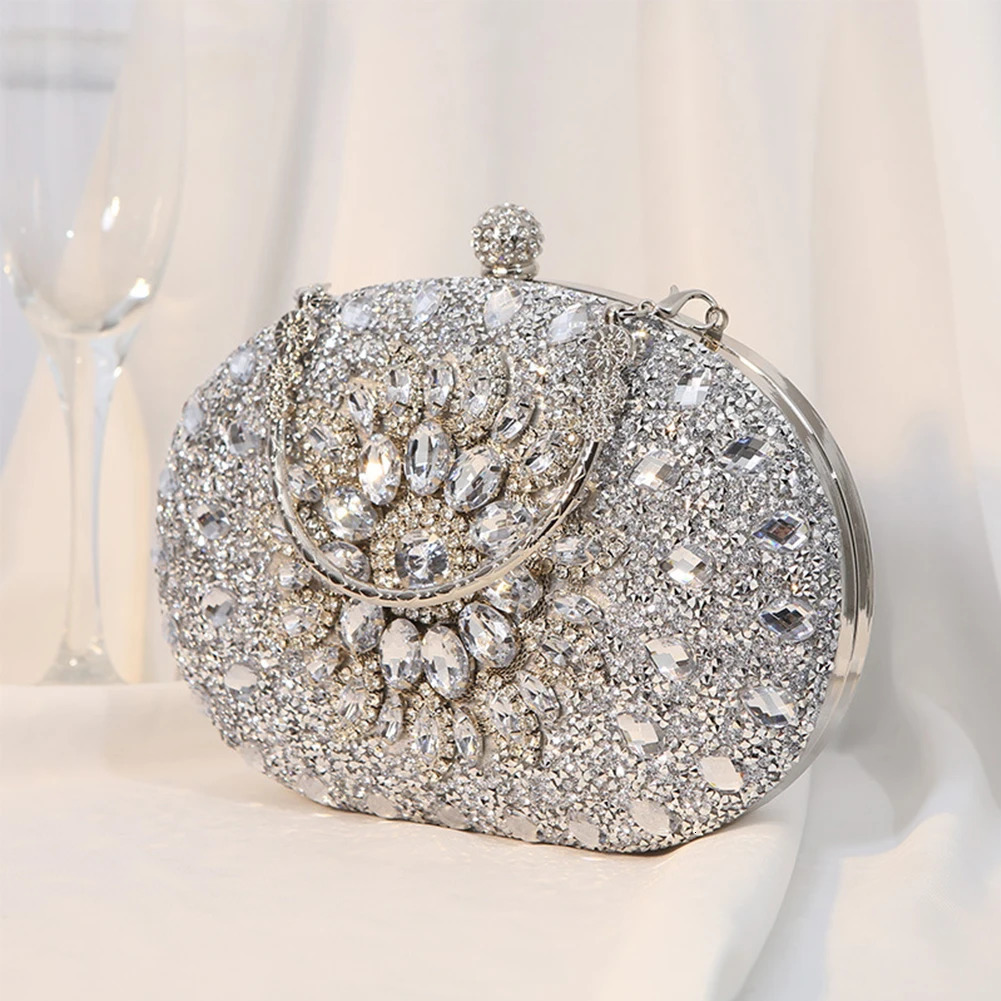 Diamond y Women Clutch Evening Bag Wedding Crystal Ladies Cell Phone Pocket Purse Female Wallet for Party Quality Gift 250218