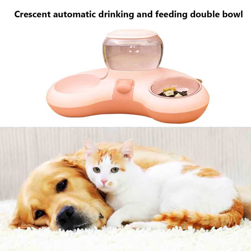 Dog Feeders 2-in-1 automatic water dispenser used for cats dogs cat food bowls automatic cat water dispensers 1.4L water tank bowls pet feeding tools 
