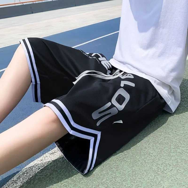 Men's Shorts American High Street Fashion Shorts for Men Trendy Brand Summer Basketball Sports Loose Fit Five-Point Mid-Length Shorts for Me z250