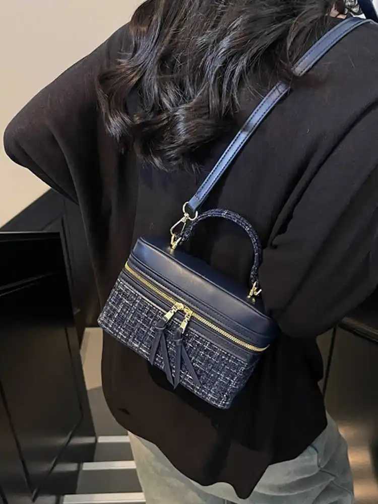 Advanced sensory handheld luggage for women fashionable PU leather luxurious mini cross shaped bag womens spring handbag Y250218