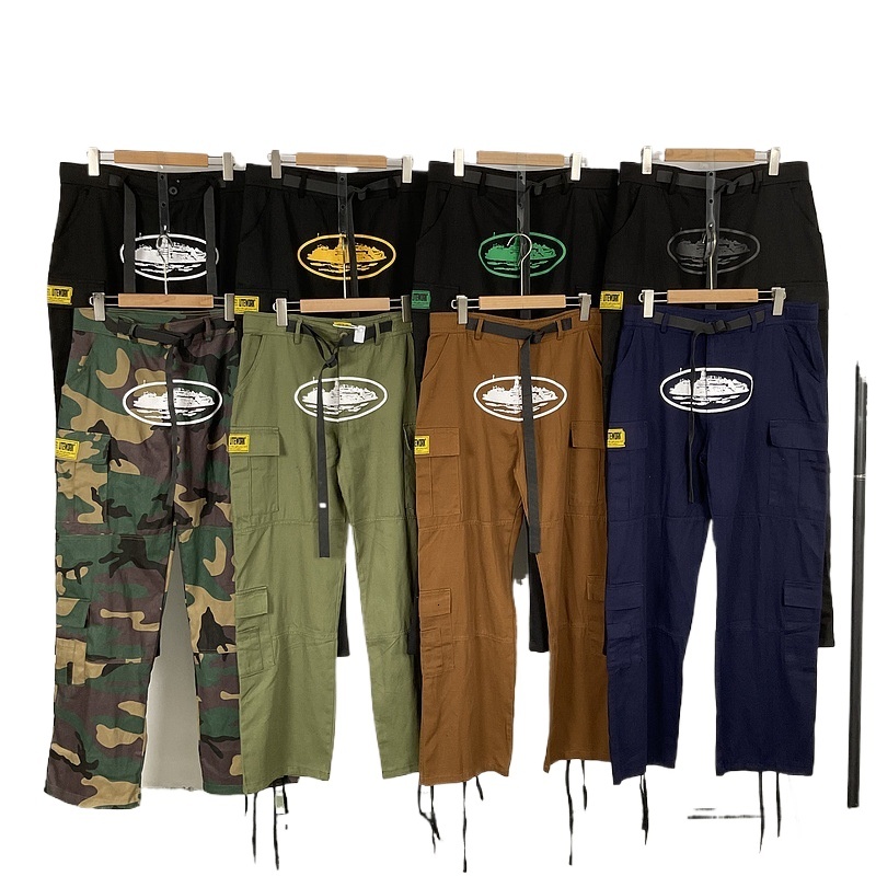 24S Trendy Devil's Island Multi Pocket Elastic Casual Work For Couples, High Street Pants