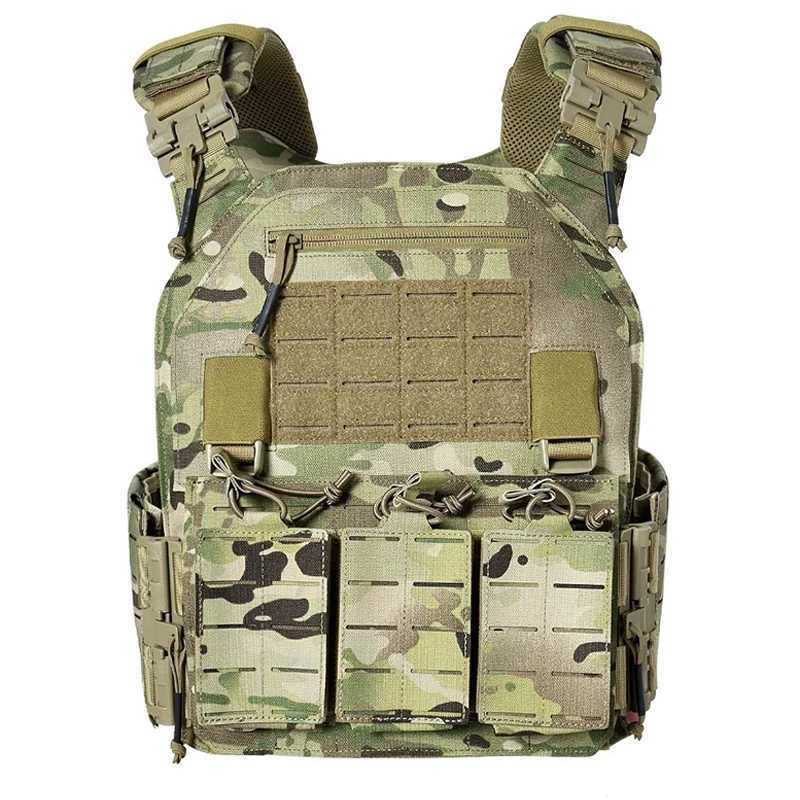 Tactical Vest - Versatile outdoor lightweight vest Hunting Support Adjustable MOLLE vest with three magazine bagsXJ250219