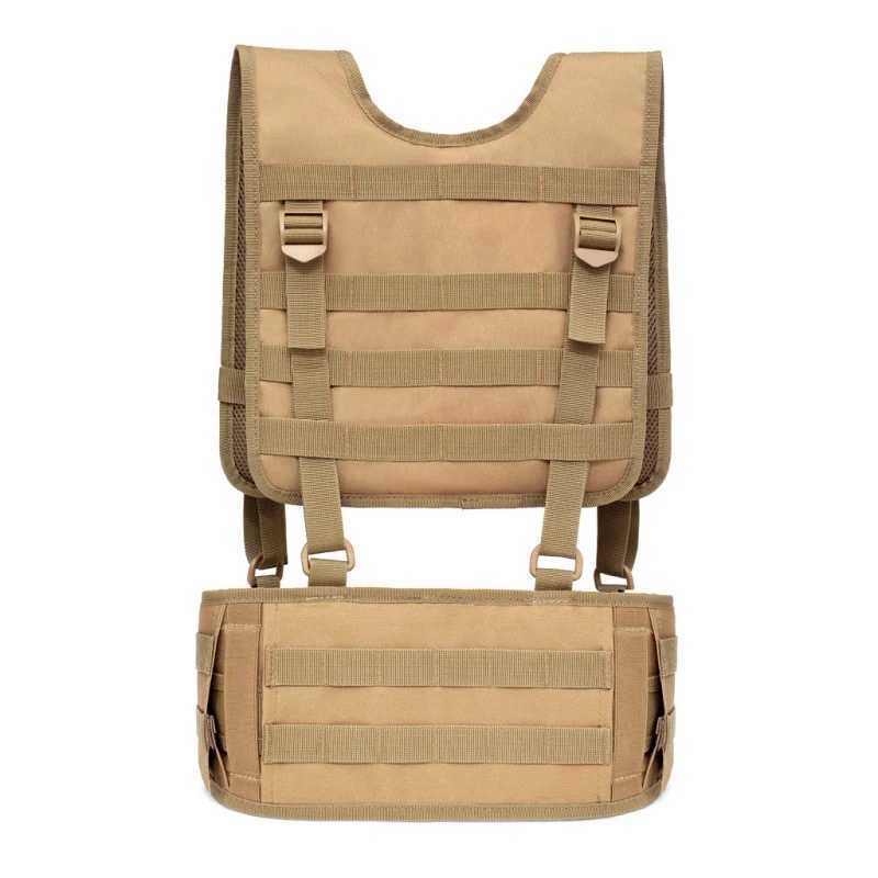 Military Tactical Vest Molle Chest Rig with Belt Walkie Talkie Holder Bottle Bag Airsoft Detachable Duty Hunting Combat VestsXJ250219