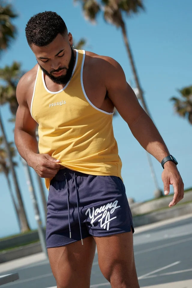 Gym Sports Fitness Mens Shorts American Style YA Clothing s Jogger Outdoor Running Basketball Training Beach Pants 250218