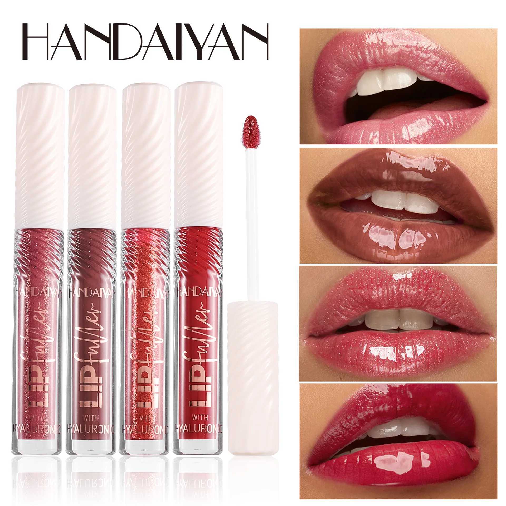 HANDAIYAN 8-Color Mirror Lip Gloss hyaluronic acid Lipstick Hydrating Moisturizing l Fine Shine fuller looking easy colorW250219